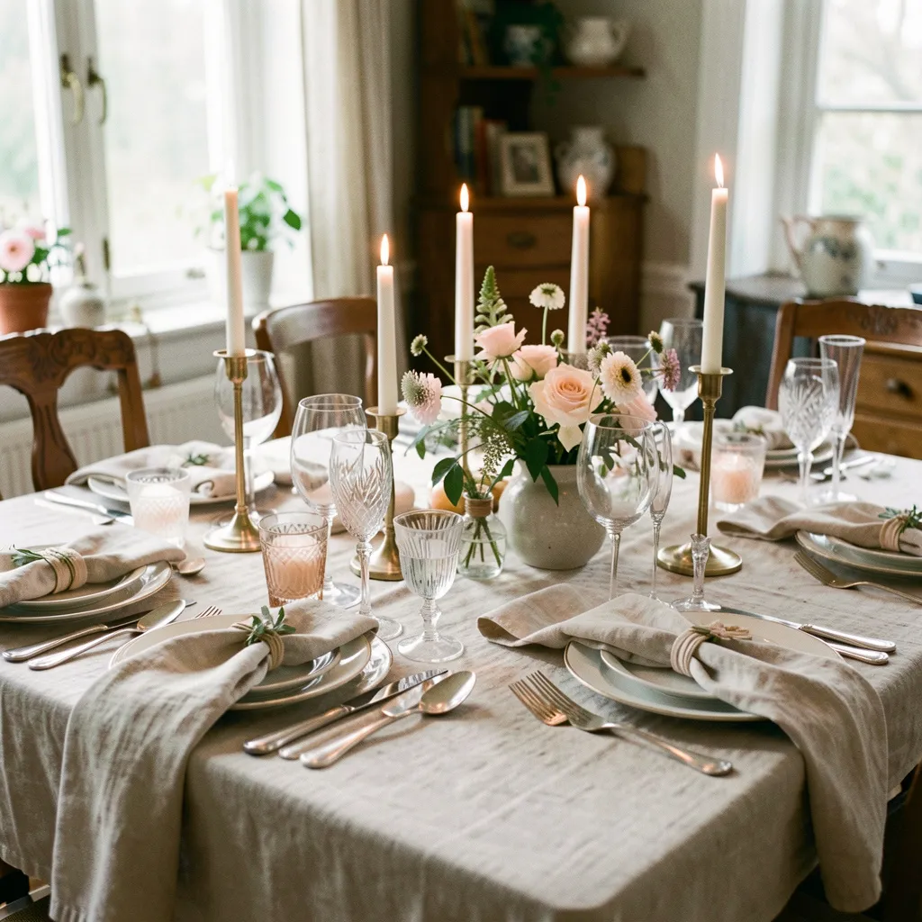 Curated tablescape collection with artistic arrangement